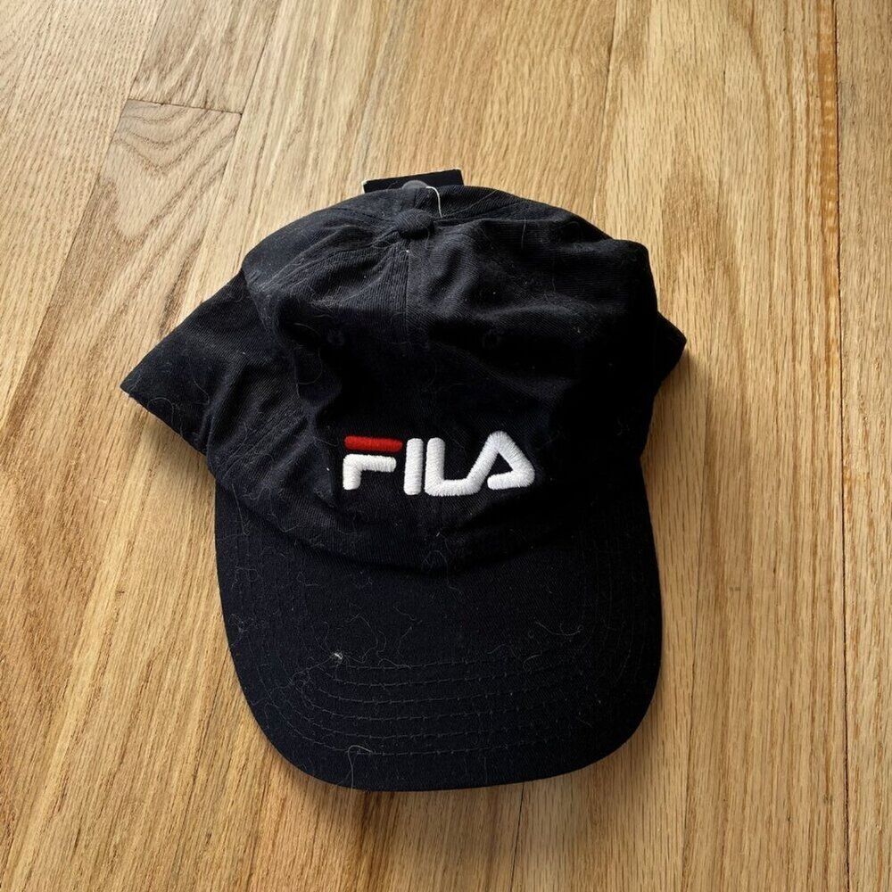 NWT NEW FILA Navy Blue Fila Heritage Cotton Twill Baseball Cap One Size gymwear